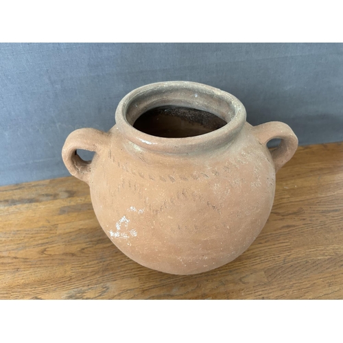 265 - Vintage Pottery Jar (Tavas) with 2 Handles