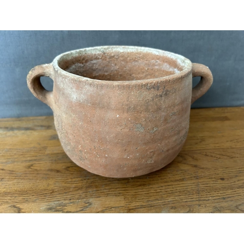 266 - Vintage Pottery Jar (Tavas) with 2 Handles