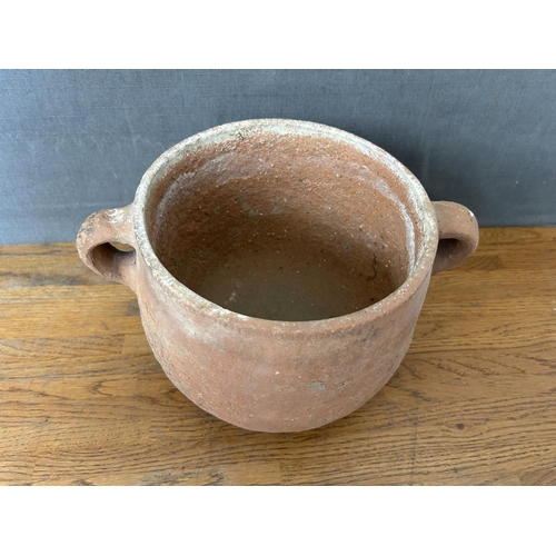 266 - Vintage Pottery Jar (Tavas) with 2 Handles