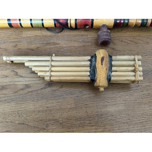 272 - x2 Hand Carved Wooden Decorative Musical Instruments