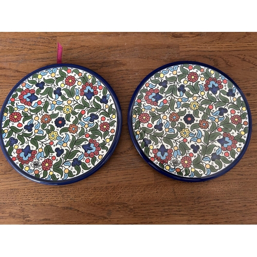 273 - x2 Hand Painted Wall Mounted Decorative Plates