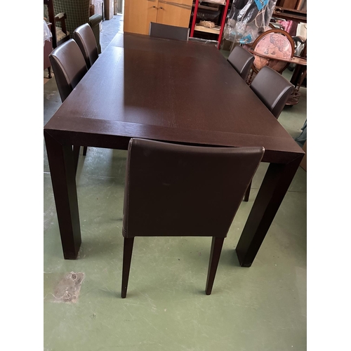276 - Calligaris Wooden Extendable Dining Table with 6 Leather Upholstered Matching Chairs (220/160 W. x 1... 
