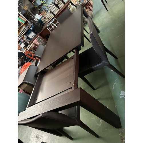 276 - Calligaris Wooden Extendable Dining Table with 6 Leather Upholstered Matching Chairs (220/160 W. x 1... 