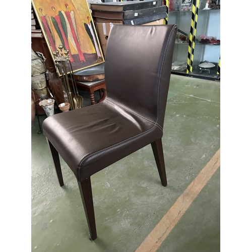 276 - Calligaris Wooden Extendable Dining Table with 6 Leather Upholstered Matching Chairs (220/160 W. x 1... 