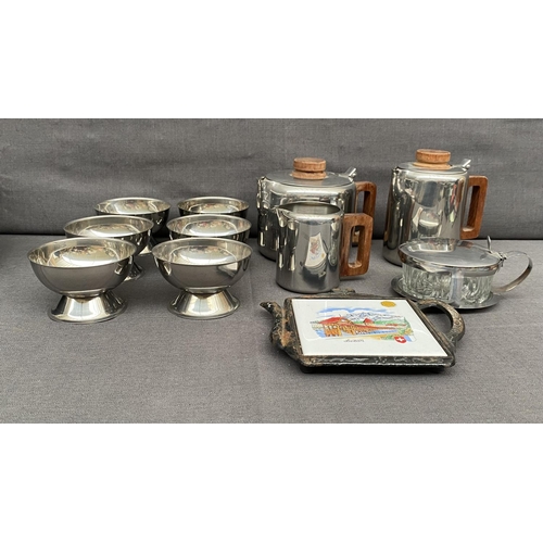 149 - Collection of Stainless Steel Tableware Incl. Tea Set and Other