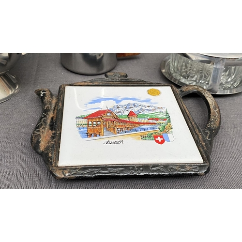 149 - Collection of Stainless Steel Tableware Incl. Tea Set and Other