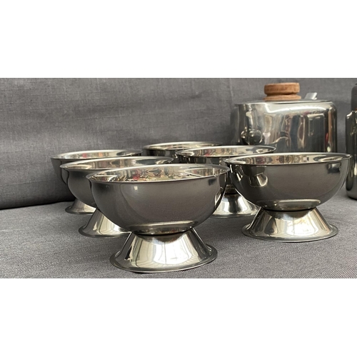 149 - Collection of Stainless Steel Tableware Incl. Tea Set and Other
