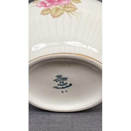 235 - Waldezshot Bavaria Germany Porcelain Bud Vase with Pink Rose and Gold Trim