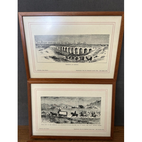 238 - x3 Cyprus Gravure Reproduction From the 1878 Illustrated London News (30 x 21cm/each)