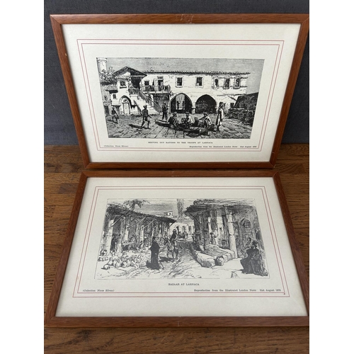 239 - x2 Cyprus Gravure Reproduction From the 1878 Illustrated London News (30 x 21cm/each)