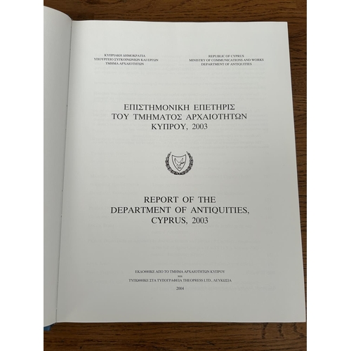 243 - Report of the Department of Antiquities Cyprus 2003 Book