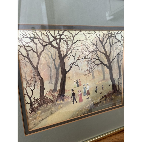 247 - Framed Print 'Going Through the Woods' by British Artist 'Helen Bradley' (40 x 35cm)