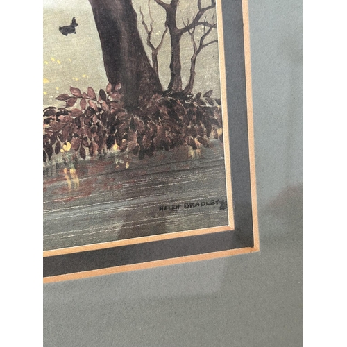 247 - Framed Print 'Going Through the Woods' by British Artist 'Helen Bradley' (40 x 35cm)