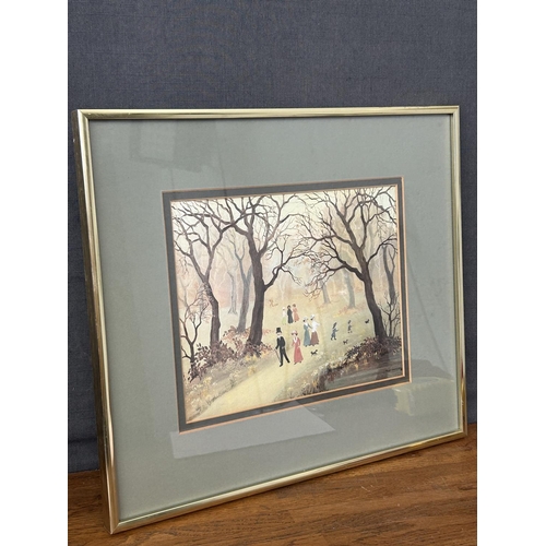 247 - Framed Print 'Going Through the Woods' by British Artist 'Helen Bradley' (40 x 35cm)