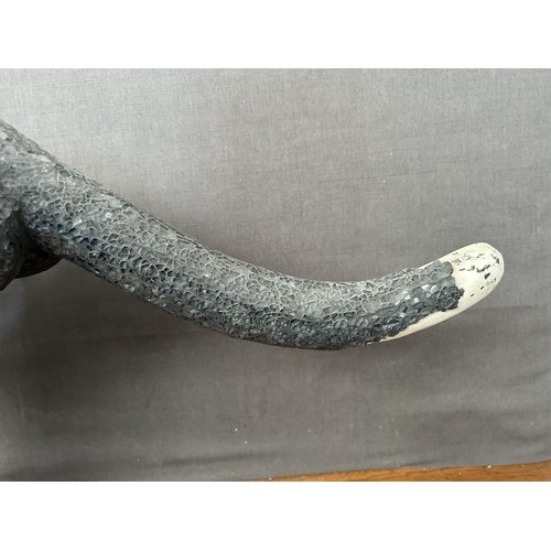 255 - Large Decorative Black Panther Mosaic Statue (90cm W., 47cm H. - A/F - Tail Signs of Wear)