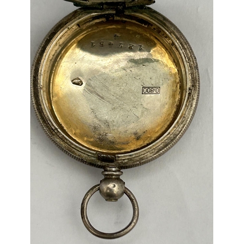 293 - Antique 1900's Silver 800 Coin/Pill Box