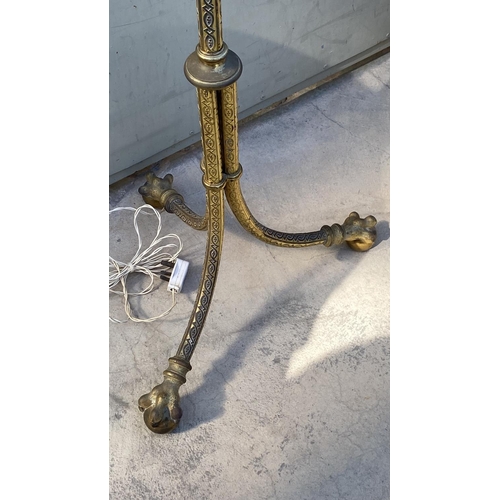 251 - Vintage French Louis Style Floor Lamp with Claw & Ball Feet and Shade