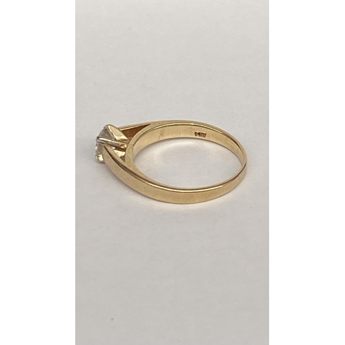 253 - Solitaire Solid Yellow Gold 14ct Ring 2.8gr