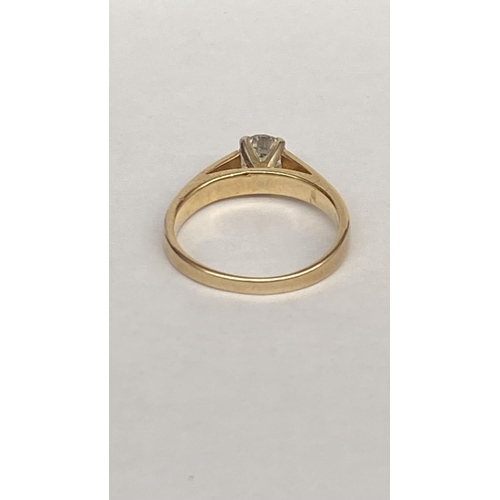 253 - Solitaire Solid Yellow Gold 14ct Ring 2.8gr