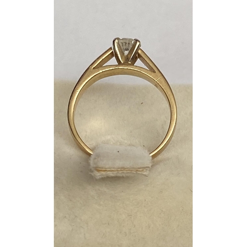 253 - Solitaire Solid Yellow Gold 14ct Ring 2.8gr