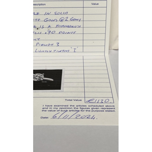 253B - Solitaire 14ct White Gold with Diamond Center Stone