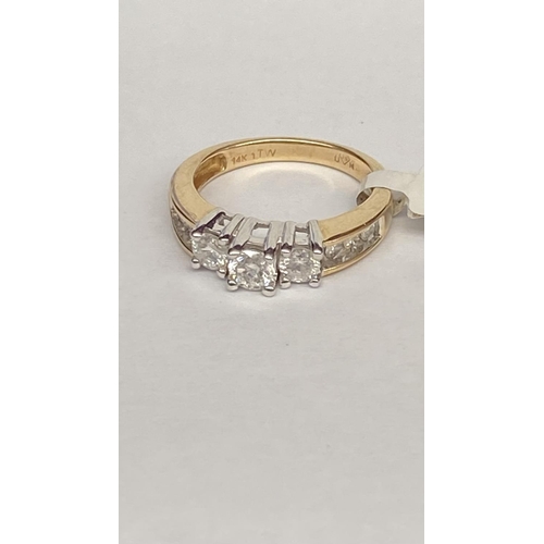 253C - Trilogy Style 14ct Diamond Ring 4.4gr