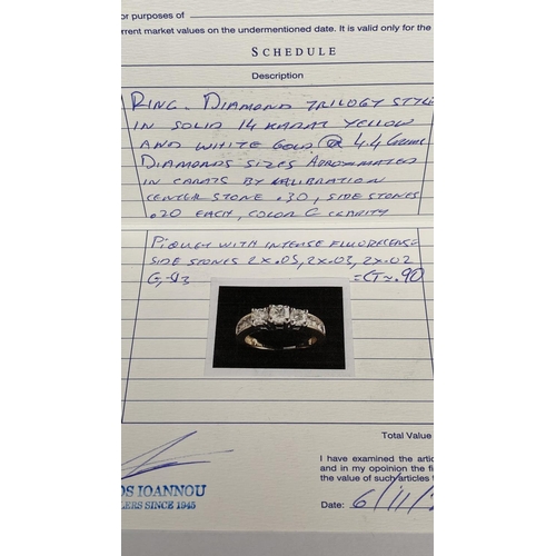 253C - Trilogy Style 14ct Diamond Ring 4.4gr