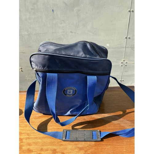 342 - Roto Grip Bowling Ball Together with Pair of Bowling Shoes Size 45 in Brunswick Gear Bag