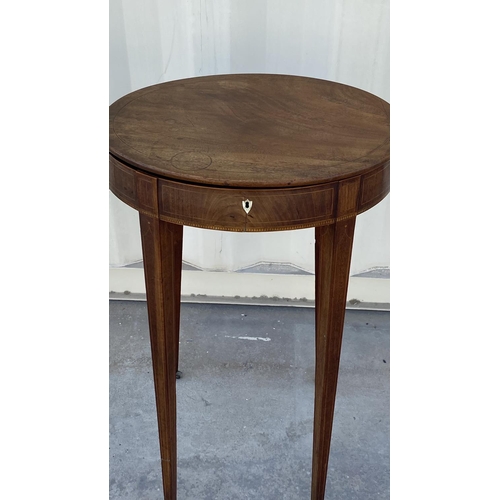 343 - Late Gustavian Style Sewing Table/Ladies Work Table Standing on 4 Inlaid Square Tapering Legs with O... 