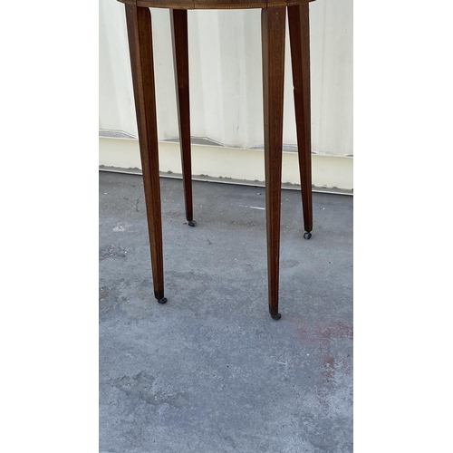 343 - Late Gustavian Style Sewing Table/Ladies Work Table Standing on 4 Inlaid Square Tapering Legs with O... 