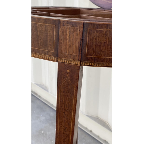 343 - Late Gustavian Style Sewing Table/Ladies Work Table Standing on 4 Inlaid Square Tapering Legs with O... 