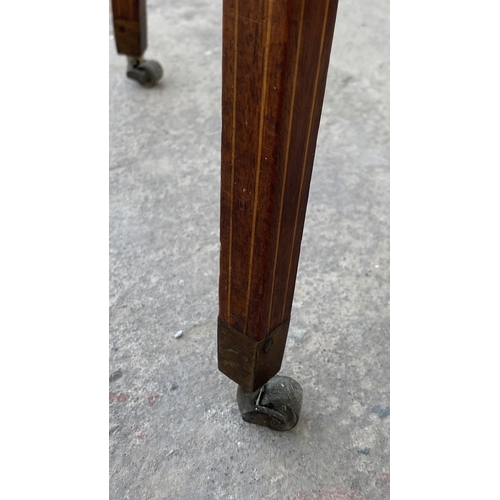 343 - Late Gustavian Style Sewing Table/Ladies Work Table Standing on 4 Inlaid Square Tapering Legs with O... 