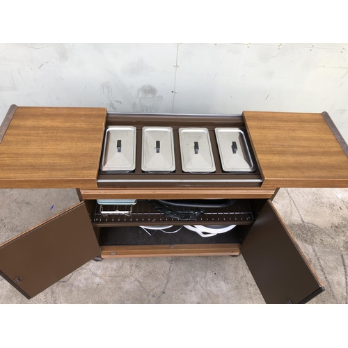 2 - Super Retro EKCO Electric Hostess Trolley Designed for Keeping Food Warm, Featuring Teak Wood Effect... 