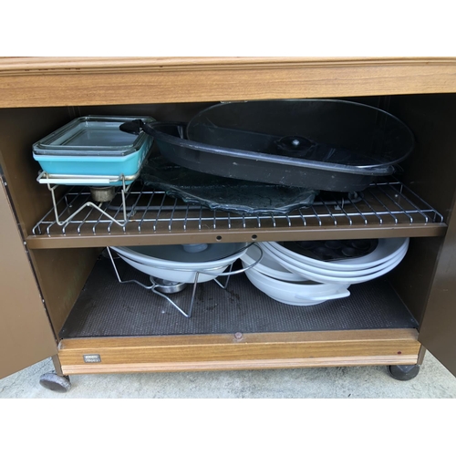 2 - Super Retro EKCO Electric Hostess Trolley Designed for Keeping Food Warm, Featuring Teak Wood Effect... 