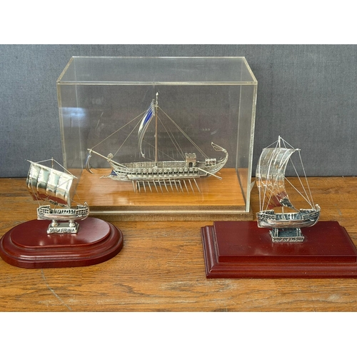 Handmade Silver 925 Model of an Ancient Greek Archaic Sailing Ship