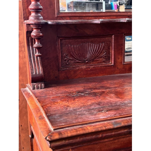 150 - Beautiful Antique Victorian Style Sideboard/Chiffonier with Large Central Mirror, Wood Carvings, Upp... 