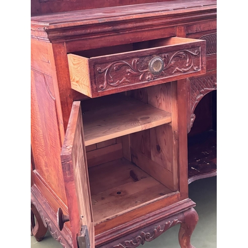 150 - Beautiful Antique Victorian Style Sideboard/Chiffonier with Large Central Mirror, Wood Carvings, Upp... 