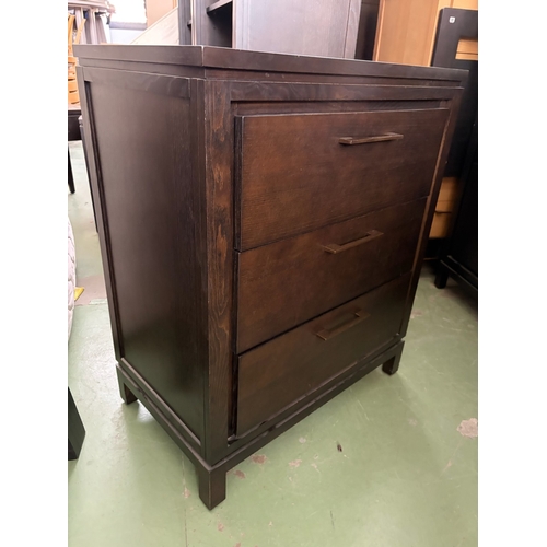 44 - American Drexel Heritage Dark Wood Dresser/Chest of 3 Drawers (76 W. x 46 D. x 92cm H.) - Code AM715... 