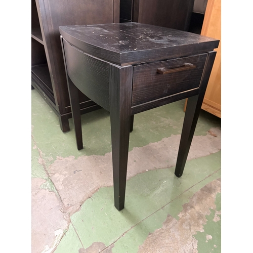 47 - Drexel Heritage USA Dark Wood End Table/Night Stand with Drawer (Top Needs Attention) - Code AM7152W
