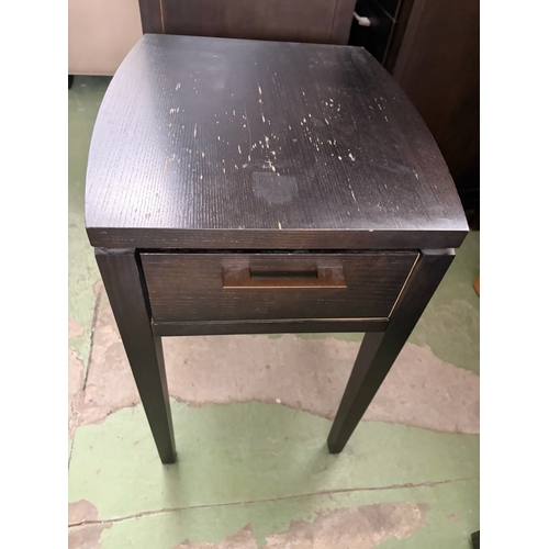 47 - Drexel Heritage USA Dark Wood End Table/Night Stand with Drawer (Top Needs Attention) - Code AM7152W