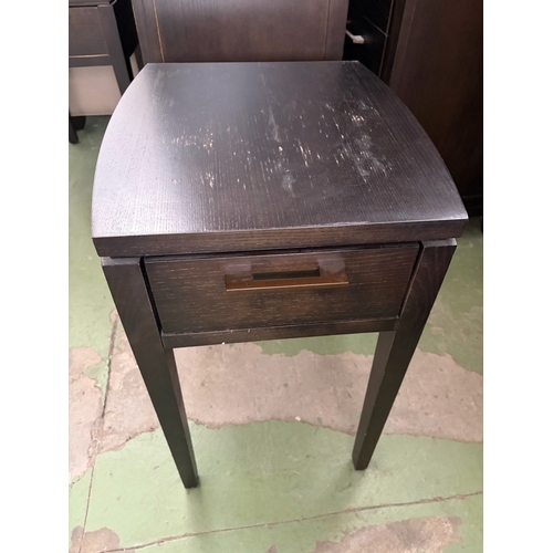 48 - Drexel Heritage USA Dark Wood End Table/Night Stand with Drawer (Top Needs Attention) - Code AM7152P