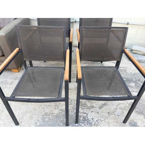 15 - Set of 4 Garden Aluminum Stacking Chairs - Code AM7163T, AM7163S, AM7163U, AM7163V