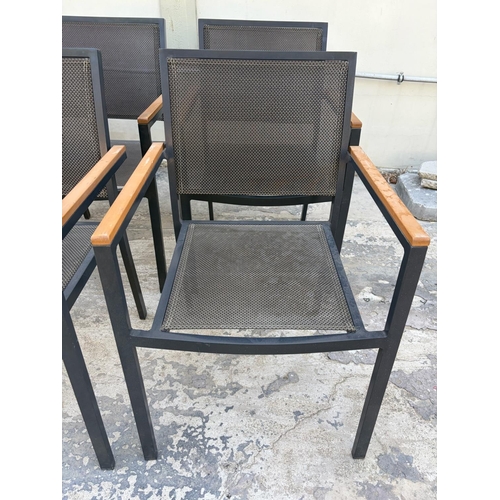 15 - Set of 4 Garden Aluminum Stacking Chairs - Code AM7163T, AM7163S, AM7163U, AM7163V