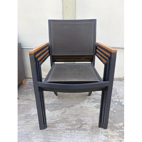 15 - Set of 4 Garden Aluminum Stacking Chairs - Code AM7163T, AM7163S, AM7163U, AM7163V