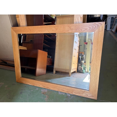 29 - American Drexel Heritage Light Blonde Wood Beveled Mirror (71 W. x 102cm H.) - Code AM7162T