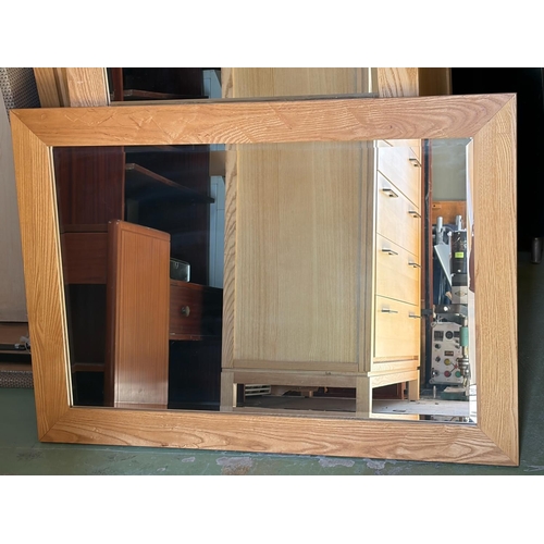 29 - American Drexel Heritage Light Blonde Wood Beveled Mirror (71 W. x 102cm H.) - Code AM7162T