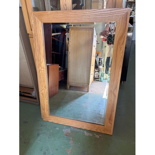 30 - American Drexel Heritage Light Blonde Wood Beveled Mirror (71 W. x 102cm H.) - Code AM7165C