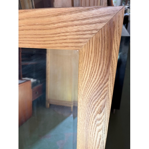 30 - American Drexel Heritage Light Blonde Wood Beveled Mirror (71 W. x 102cm H.) - Code AM7165C