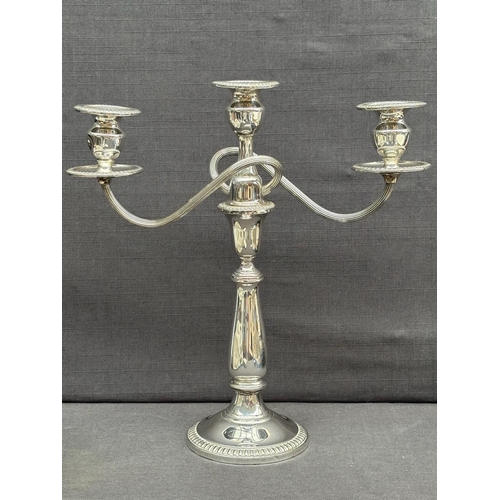 2 - Pair of Beautiful Tall Sterling Silver 3-Arm Candelabras with Intertwined Arm Design (Excellent Cond... 