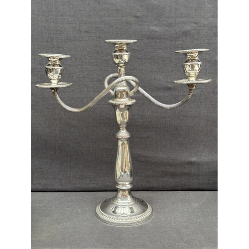 2 - Pair of Beautiful Tall Sterling Silver 3-Arm Candelabras with Intertwined Arm Design (Excellent Cond... 